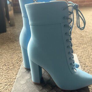 Azalea Wang Blue Revolver Ankle Boots